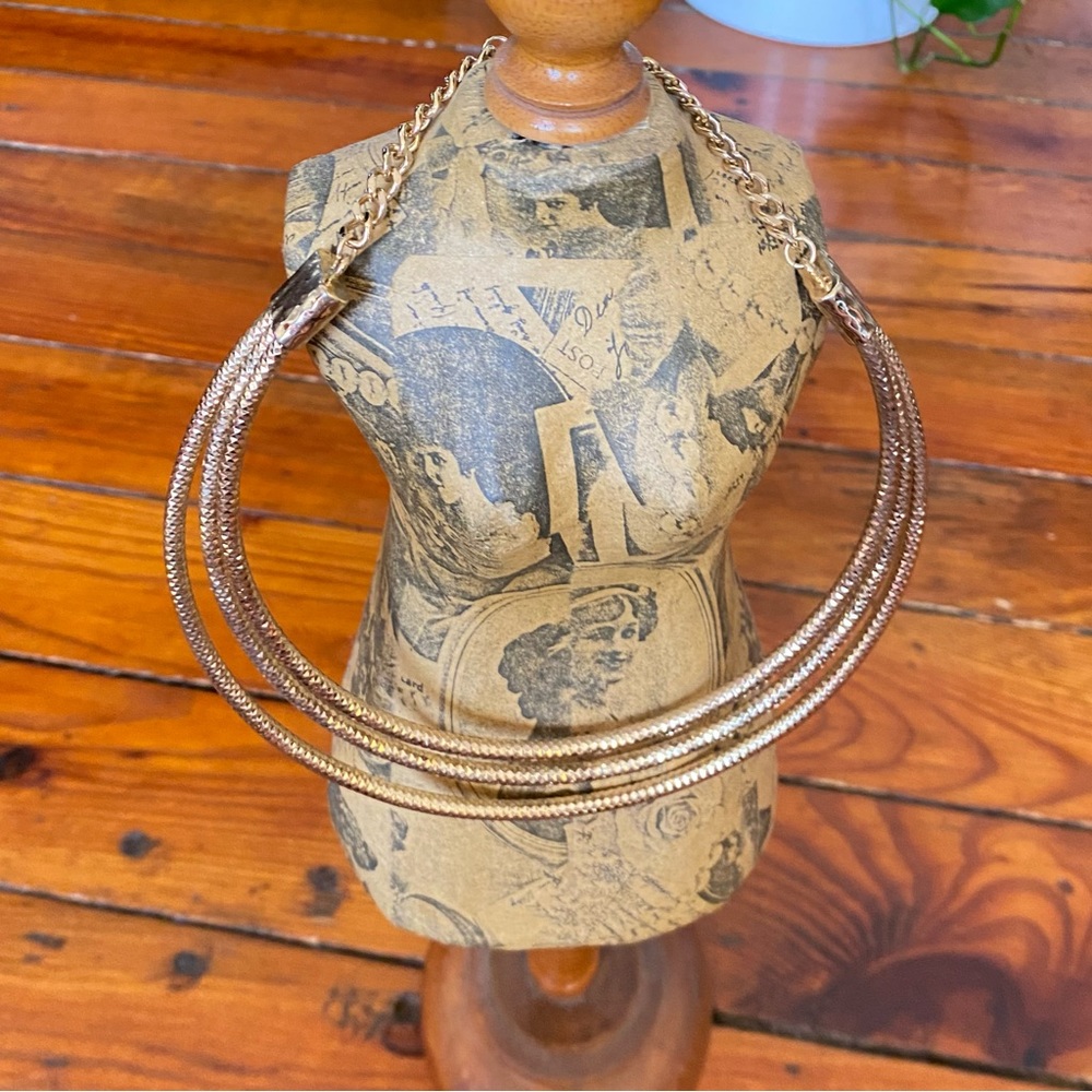 Gold 3 Strand Collar Necklace